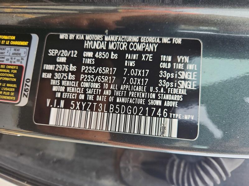 Продажа на аукционе авто 2013 Hyundai Santa Fe Sport, vin: 5XYZT3LB5DG021746, номер лота: 58383176