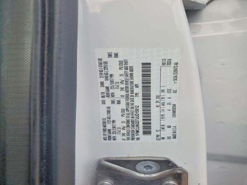 Aukcja sprzedaży 2018 Ford Escape, vin: 1FMCU9GD7JUD15012, numer aukcji: 58538336
