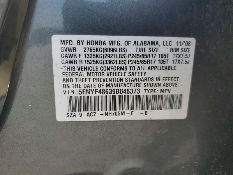 Продаж на аукціоні авто 2009 Honda Pilot, vin: 5FNYF48639B046373, номер лоту: 55546266