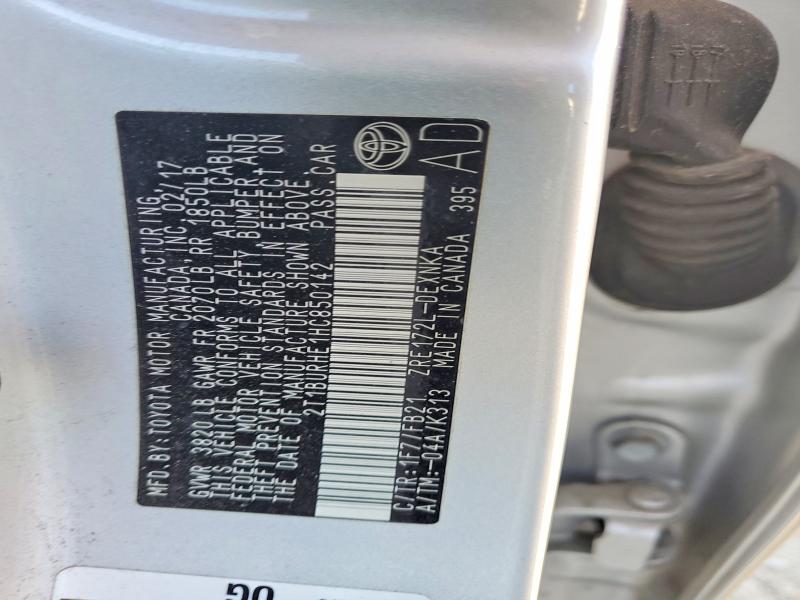 55975256 :رقم المزاد ، 2T1BURHE1HC850142 vin ، 2017 Toyota Corolla مزاد بيع