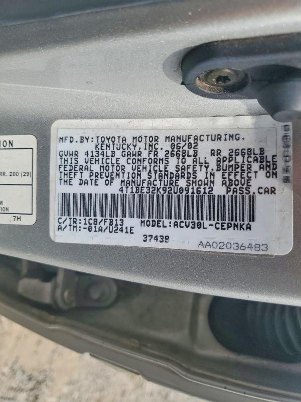 Продажа на аукционе авто 2002 Toyota Camry, vin: 4T1BE32K92U091612, номер лота: 56973686