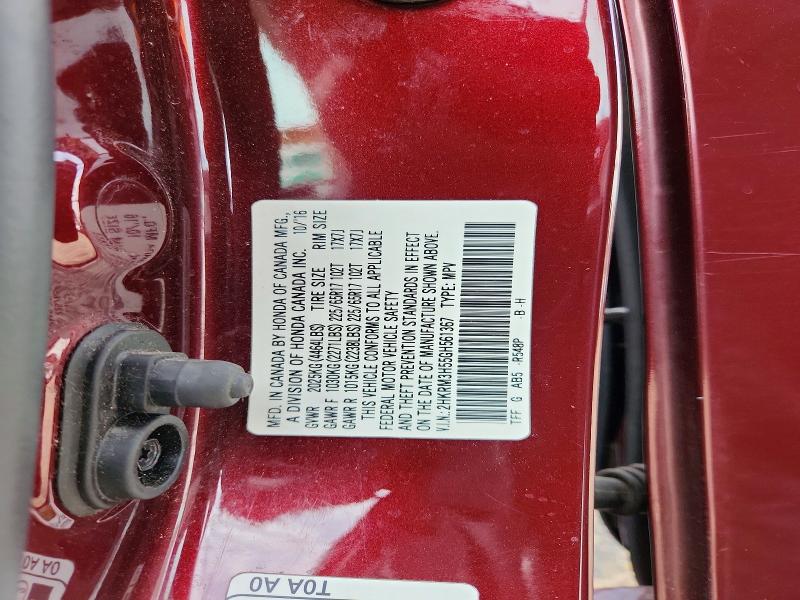 Продажа на аукционе авто 2016 Honda Cr-v, vin: 2HKRM3H55GH561367, номер лота: 55032606