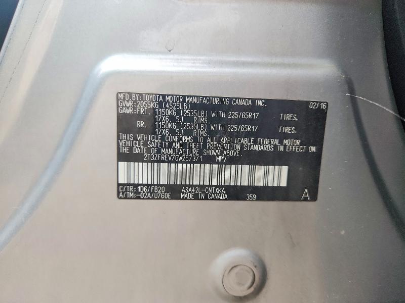 Продаж на аукціоні авто 2016 Toyota Rav4, vin: 2T3ZFREV7GW257371, номер лоту: 56452636