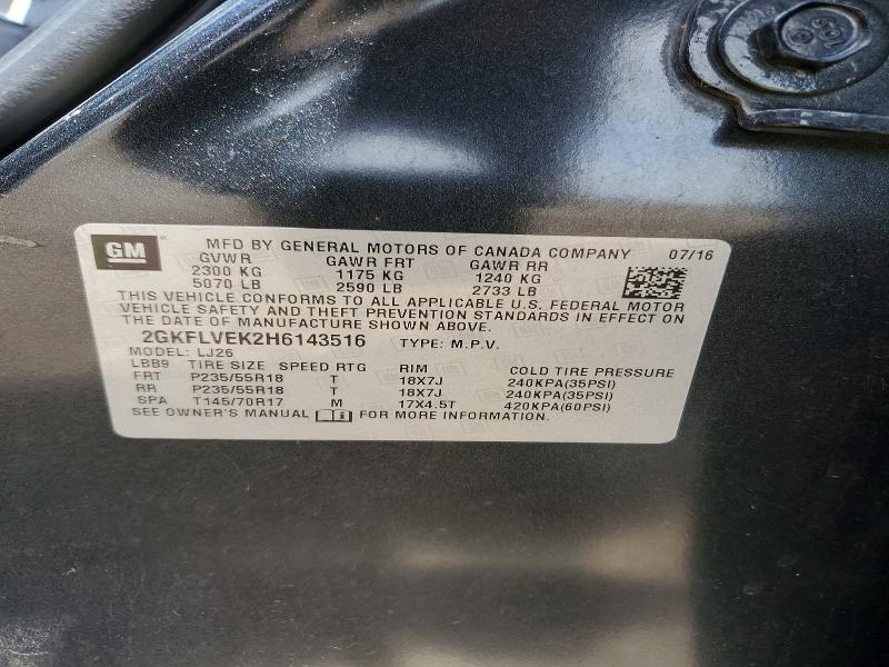 2017 Gmc Terrain მანქანა იყიდება აუქციონზე, vin: 2GKFLVEK2H6143516, აუქციონის ნომერი: 57538476