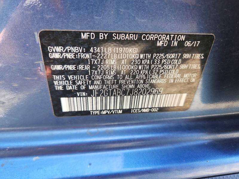 Aukcja sprzedaży 2018 Subaru Crosstrek, vin: JF2GTABC7J8202969, numer aukcji: 55742126