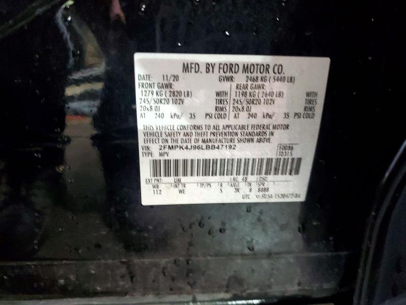 Продаж на аукціоні авто 2020 Ford Edge, vin: 2FMPK4J96LBB47192, номер лоту: 56245566