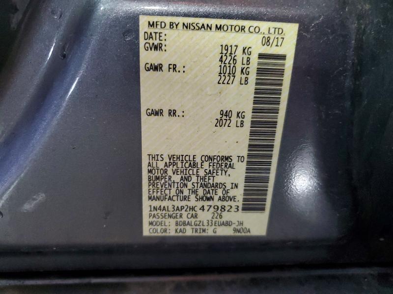 Aukcja sprzedaży 2017 Nissan Altima, vin: 1N4AL3AP2HC479823, numer aukcji: 58495216