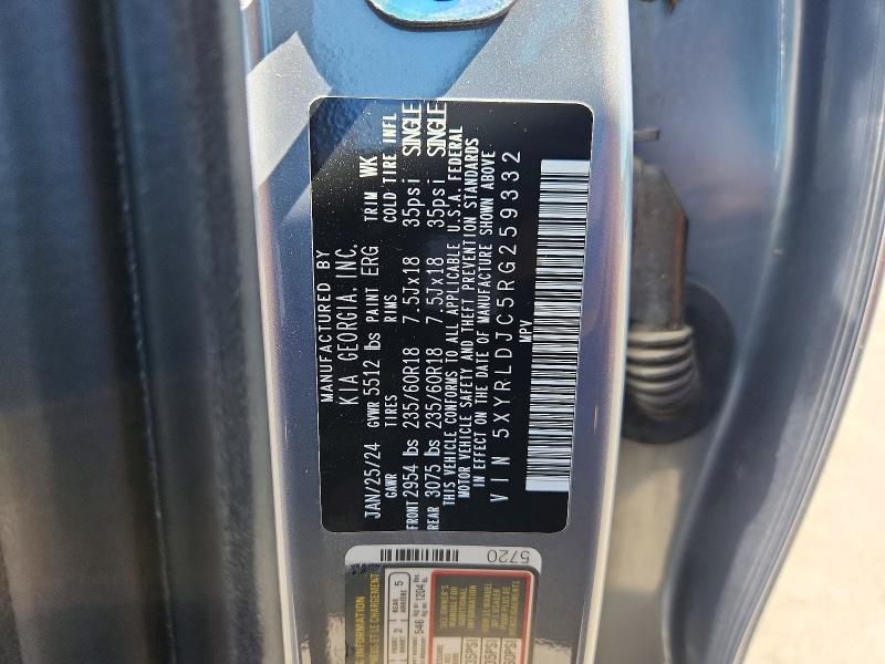 Aukcja sprzedaży 2024 Kia Sorento, vin: 5XYRLDJC5RG259332, numer aukcji: 55987176