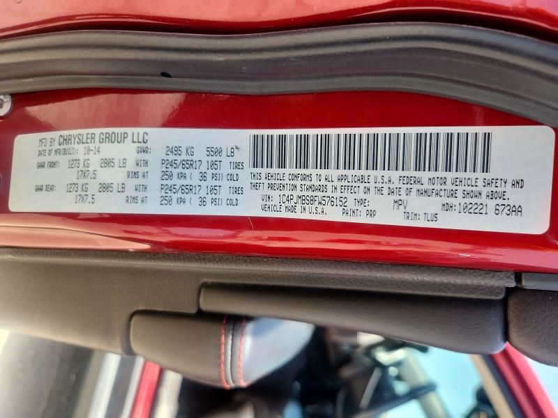 Продажа на аукционе авто 2015 Jeep Cherokee, vin: 1C4PJMBS8FW576152, номер лота: 85614415