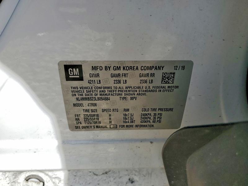 Aukcja sprzedaży 2020 Buick Encore Gx, vin: KL4MMBS23LB094684, numer aukcji: 59093986
