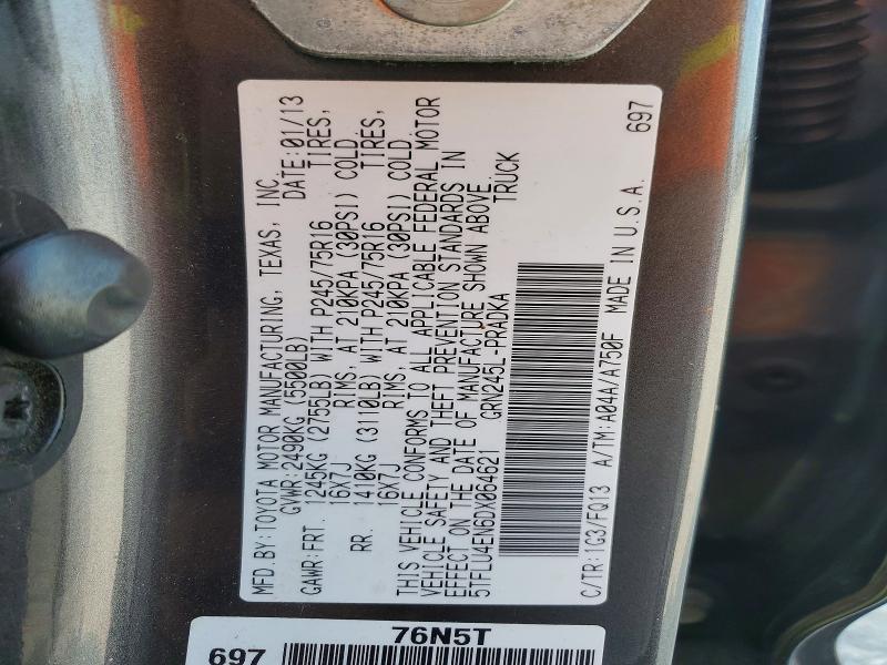 2013 Toyota Tacoma მანქანა იყიდება აუქციონზე, vin: 5TFLU4EN6DX064621, აუქციონის ნომერი: 58647746