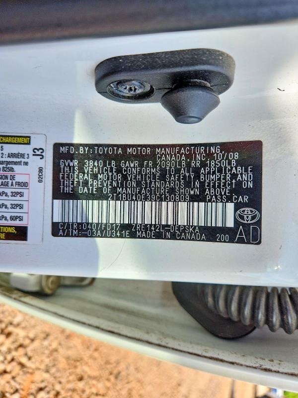 Продажа на аукционе авто 2009 Toyota Corolla, vin: 2T1BU40E39C130809, номер лота: 55245856