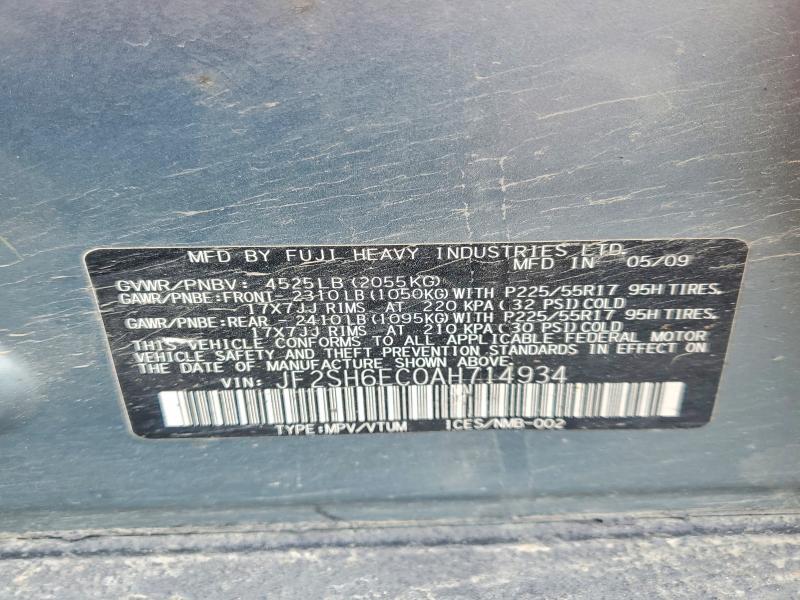 Aukcja sprzedaży 2010 Subaru Forester, vin: JF2SH6EC0AH714934, numer aukcji: 56070056