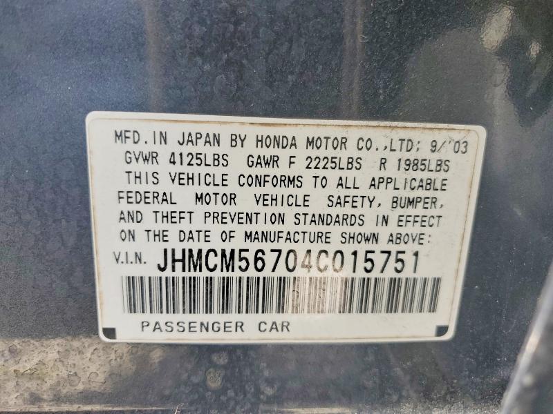 59079826 :رقم المزاد ، JHMCM56704C015751 vin ، 2004 Honda Accord مزاد بيع