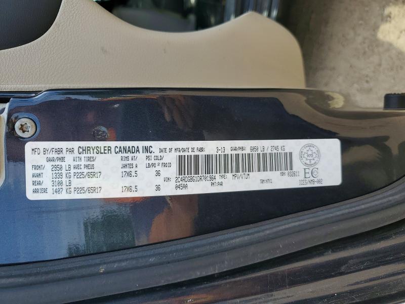 57169116 :رقم المزاد ، 2C4RDGBG1DR701964 vin ، 2013 Dodge Grand Caravan مزاد بيع