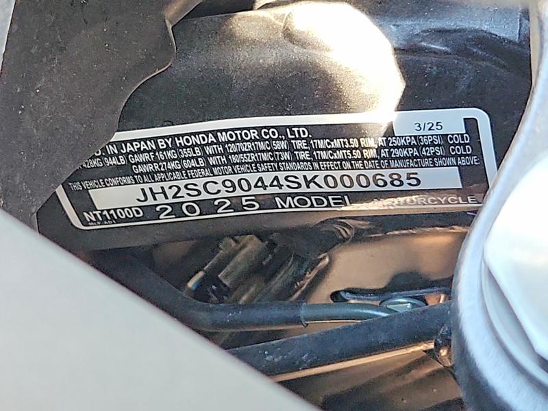 Продаж на аукціоні авто 2025 Honda Nt1100, vin: JH2SC9044SK000685, номер лоту: 57649446