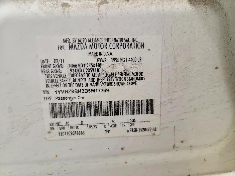 56693596 :رقم المزاد ، 1YVHZ8BH2B5M17369 vin ، 2011 Mazda 6 مزاد بيع
