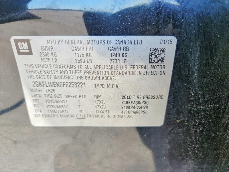 56323346 :رقم المزاد ، 2GKFLWEK6F6258221 vin ، 2015 Gmc Terrain مزاد بيع