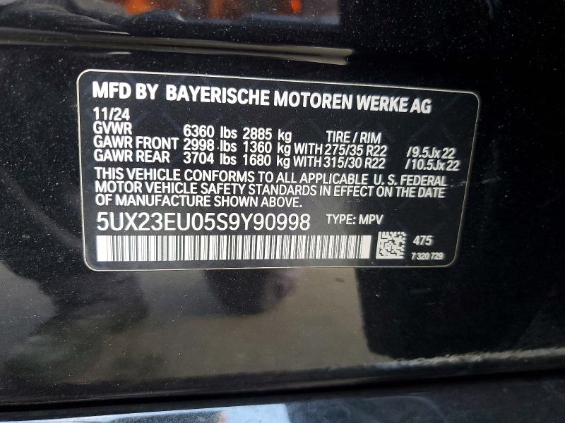 56643566 :رقم المزاد ، 5UX23EU05S9Y90998 vin ، 2025 Bmw X5 مزاد بيع