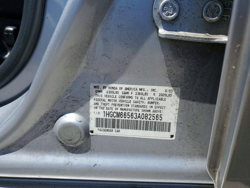 Aukcja sprzedaży 2003 Honda Accord, vin: 1HGCM66563A082565, numer aukcji: 56119126