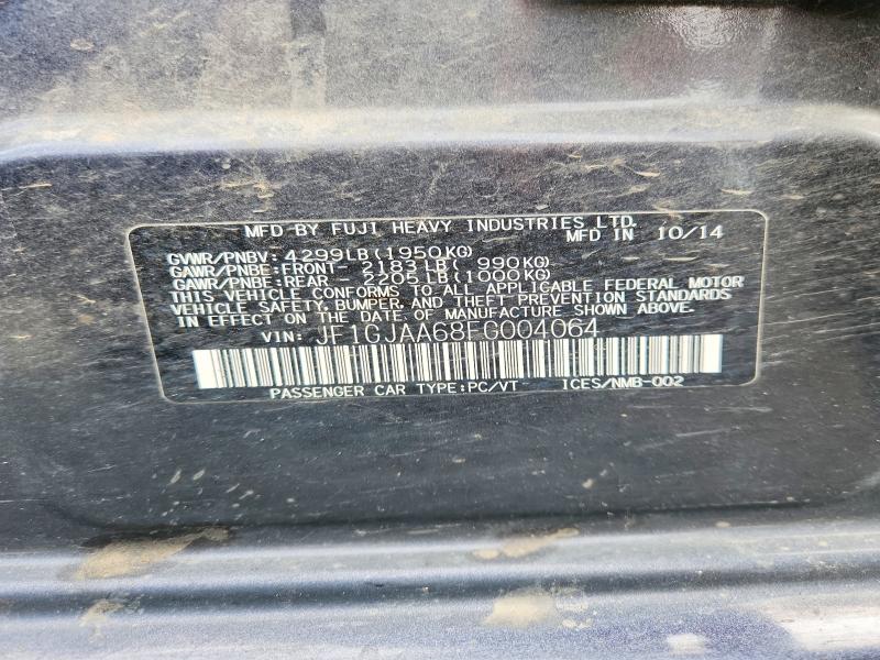 2015 Subaru Impreza მანქანა იყიდება აუქციონზე, vin: JF1GJAA68FG004064, აუქციონის ნომერი: 56105746