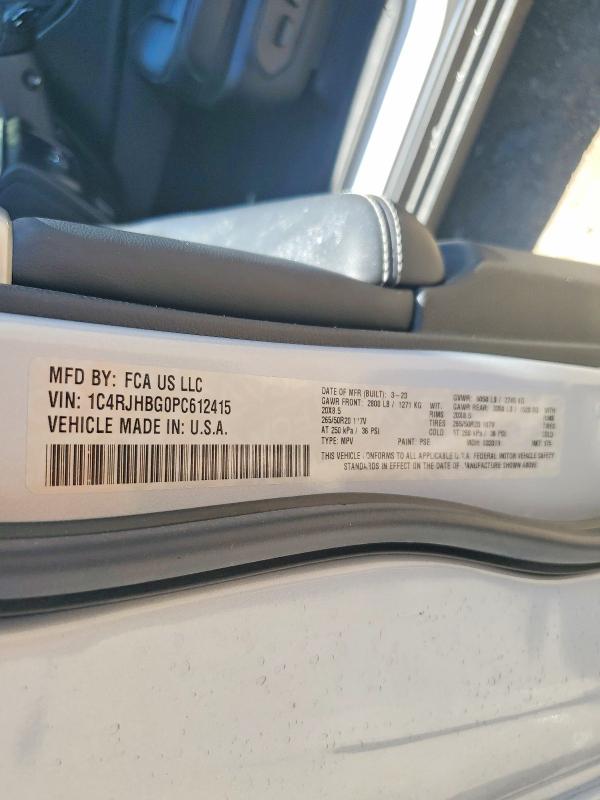 Продажа на аукционе авто 2023 Jeep Grand Cherokee, vin: 1C4RJHBG0PC612415, номер лота: 58038946