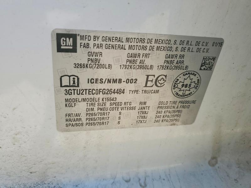 Продажа на аукционе авто 2015 Gmc Sierra, vin: 3GTU2TEC0FG264484, номер лота: 57878326