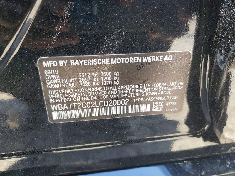 Aukcja sprzedaży 2020 Bmw 740, vin: WBA7T2C02LCD20002, numer aukcji: 57363156