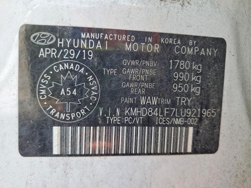 Продажа на аукционе авто 2020 Hyundai Elantra, vin: KMHD84LF7LU921965, номер лота: 58979756