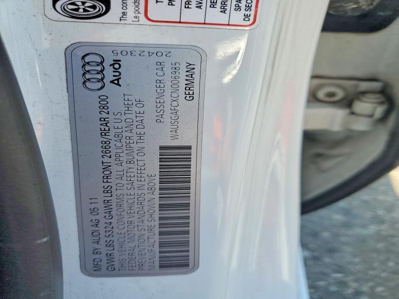 Продажа на аукционе авто 2012 Audi A7, vin: WAUSGAFCXCN006985, номер лота: 58940536