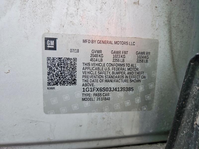 Продаж на аукціоні авто 2018 Chevrolet Bolt Ev, vin: 1G1FX6S03J4139385, номер лоту: 57082296