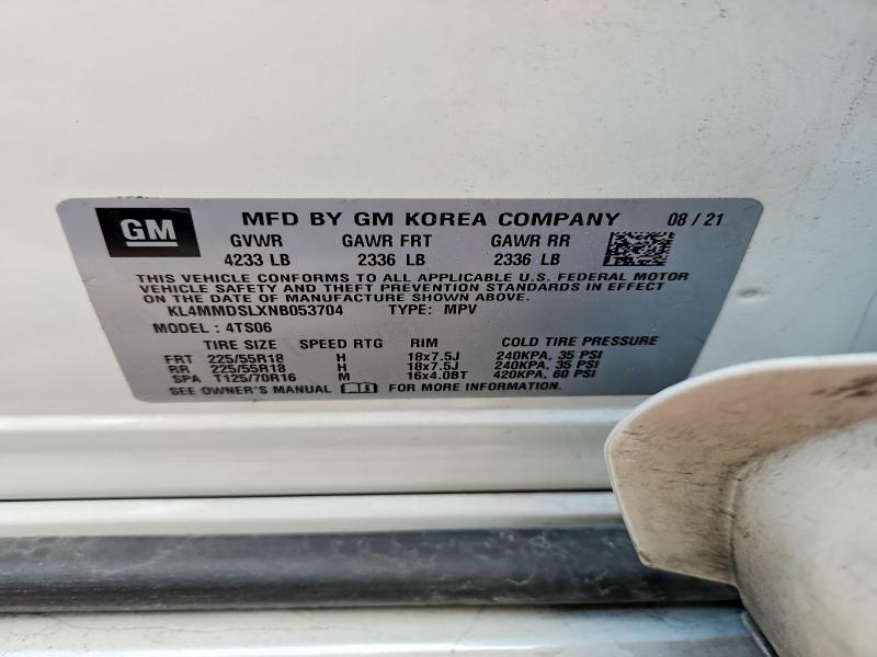 2022 Buick Encore Gx მანქანა იყიდება აუქციონზე, vin: KL4MMDSLXNB053704, აუქციონის ნომერი: 55550766