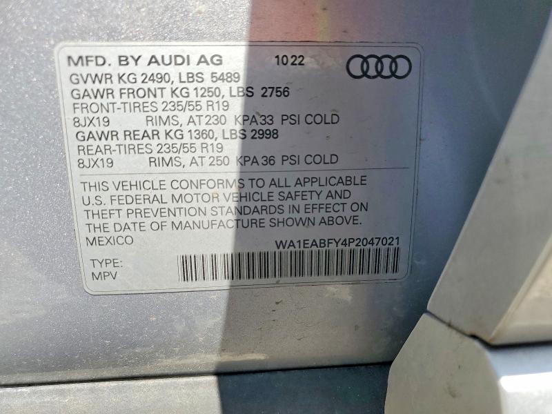 Продажа на аукционе авто 2023 Audi Q5, vin: WA1EABFY4P2047021, номер лота: 55442776