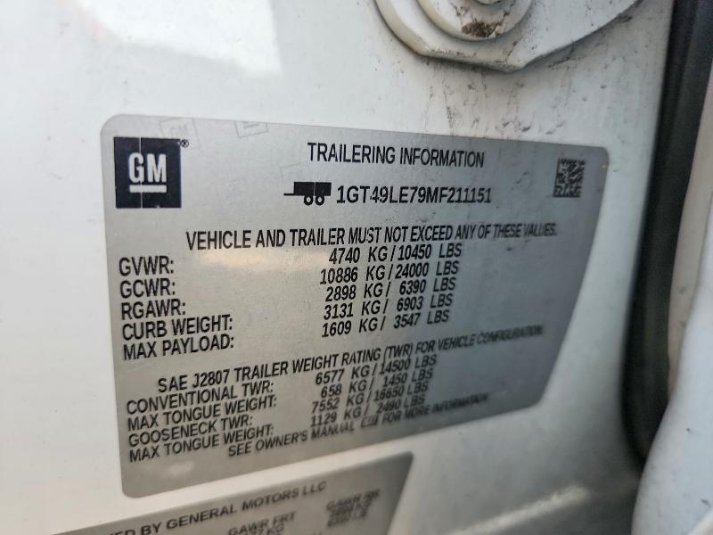Продаж на аукціоні авто 2021 Gmc Sierra, vin: 1GT49LE79MF211151, номер лоту: 57473746
