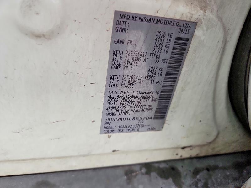 Продажа на аукционе авто 2015 Nissan Rogue, vin: 5N1AT2MTXFC865704, номер лота: 57671876