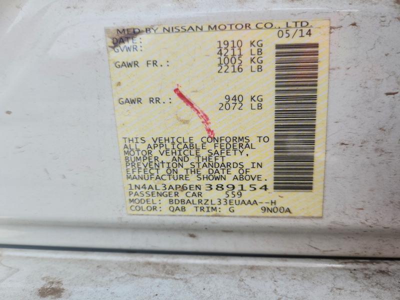 Aukcja sprzedaży 2014 Nissan Altima, vin: 1N4AL3AP6EN389154, numer aukcji: 59192196