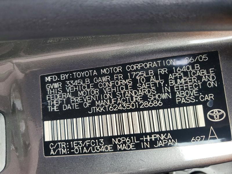 Aukcja sprzedaży 2005 Scion Xa, vin: JTKKT624350128686, numer aukcji: 56743486