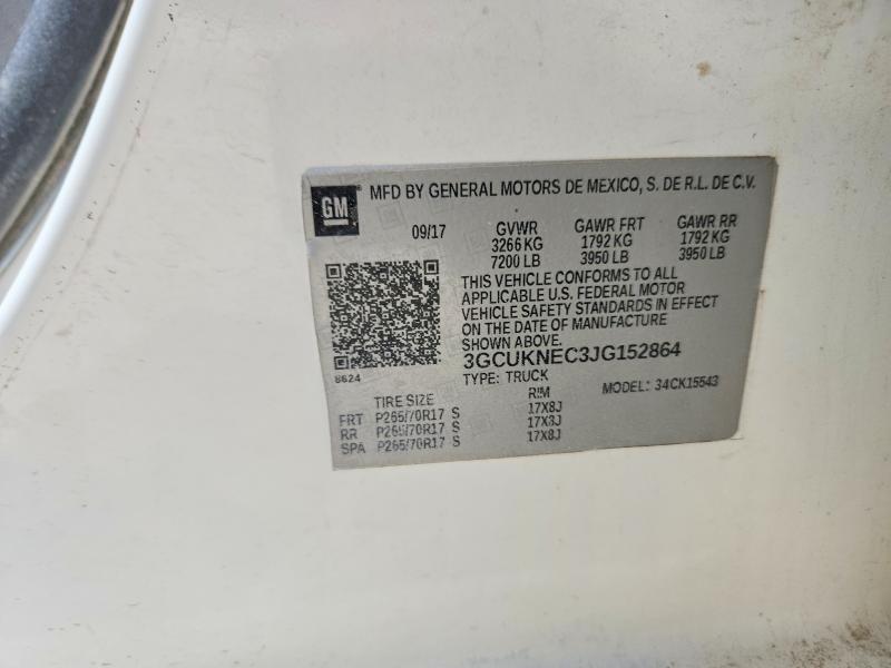 Продаж на аукціоні авто 2018 Chevrolet Silverado, vin: 3GCUKNEC3JG152864, номер лоту: 58511426
