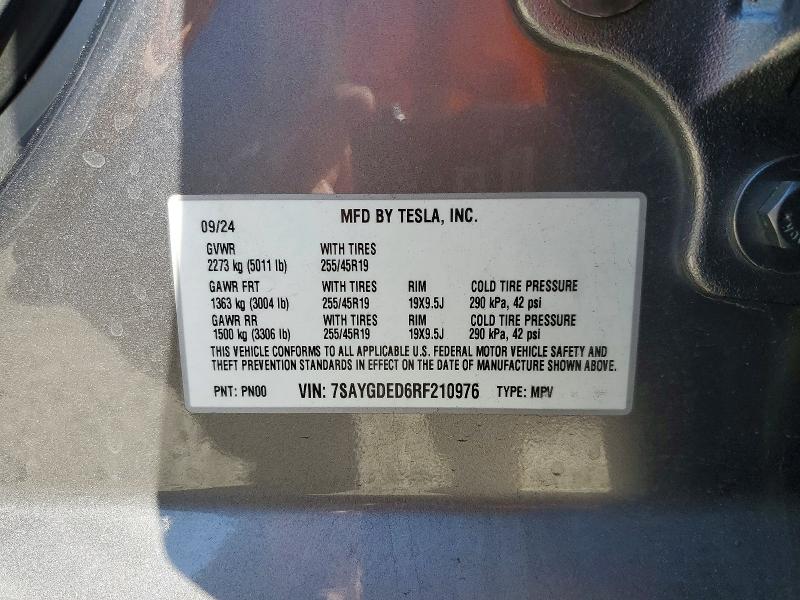 Продажа на аукционе авто 2024 Tesla Model Y, vin: 7SAYGDED6RF210976, номер лота: 56474796