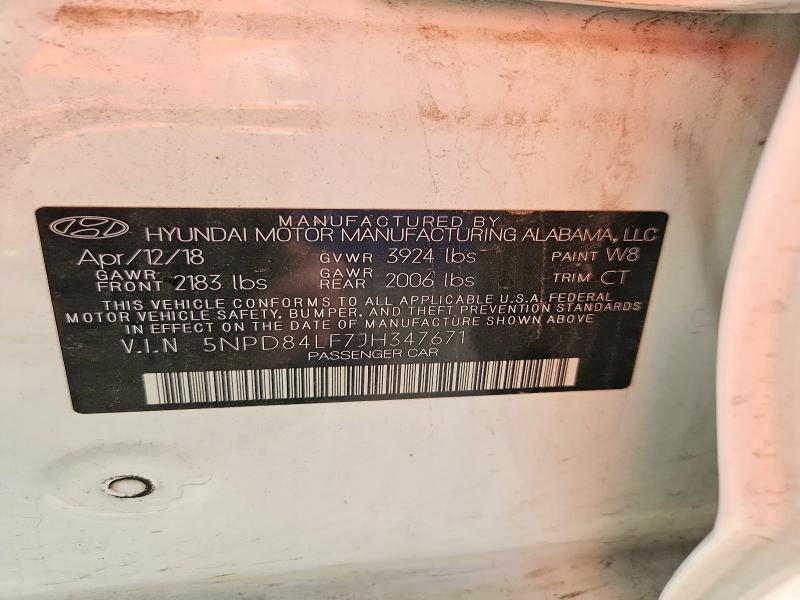 Aukcja sprzedaży 2018 Hyundai Elantra, vin: 5NPD84LF7JH347671, numer aukcji: 56666326