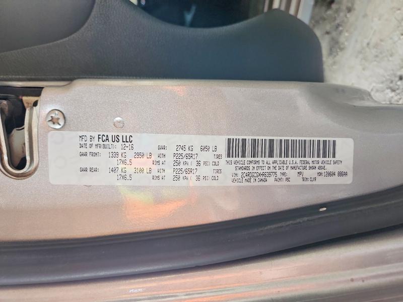 Продаж на аукціоні авто 2017 Dodge Grand Caravan, vin: 2C4RDGCGXHR639775, номер лоту: 56327656