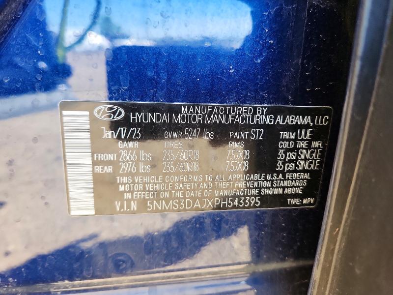 Продаж на аукціоні авто 2023 Hyundai Santa Fe, vin: 5NMS3DAJXPH543395, номер лоту: 55804496