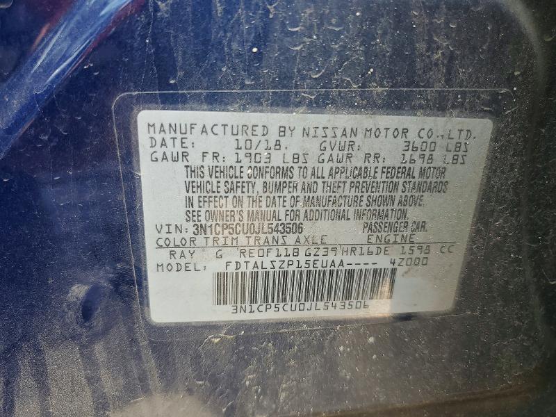 57316716 :رقم المزاد ، 3N1CP5CU0JL543506 vin ، 2018 Nissan Kicks مزاد بيع