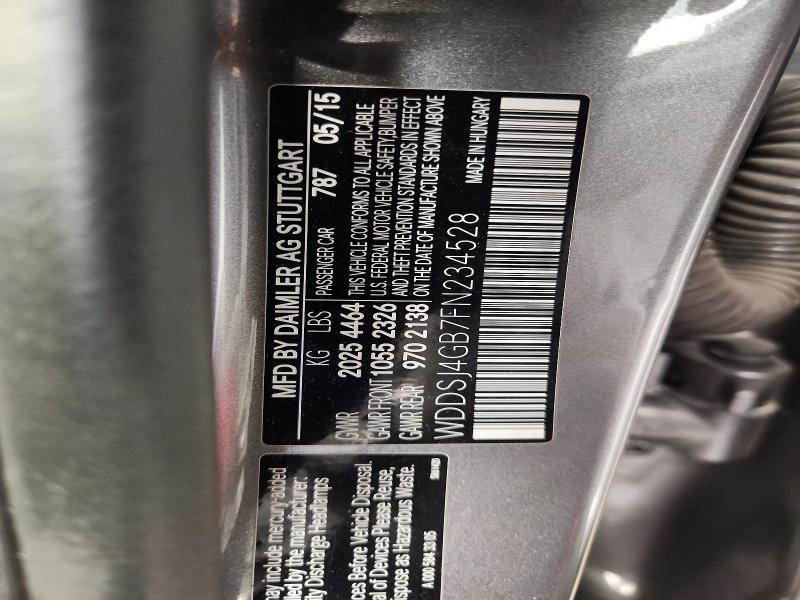 55543066 :رقم المزاد ، WDDSJ4GB7FN234528 vin ، 2015 Mercedes-benz Cla مزاد بيع