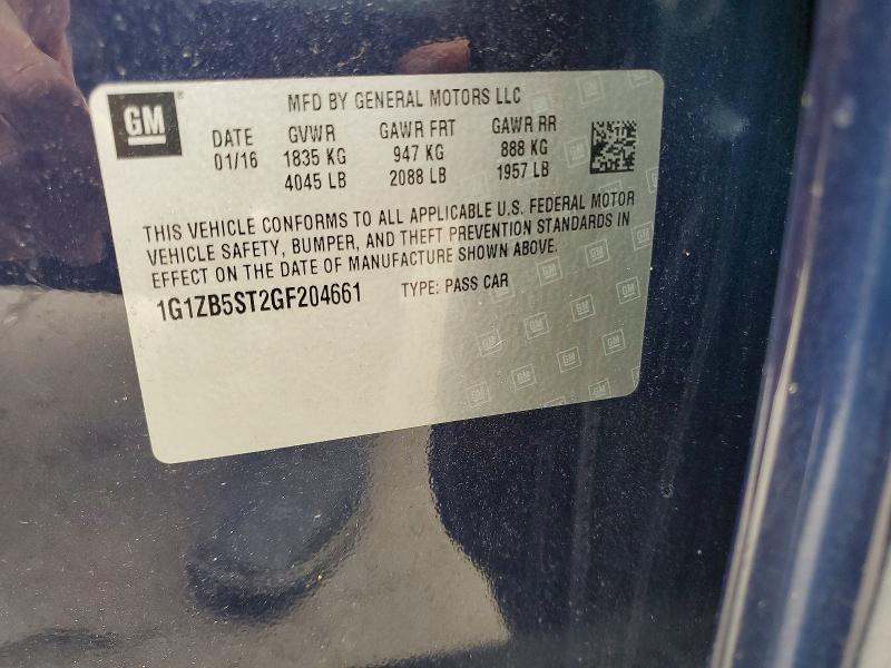 Продаж на аукціоні авто 2016 Chevrolet Malibu, vin: 1G1ZB5ST2GF204661, номер лоту: 55857376