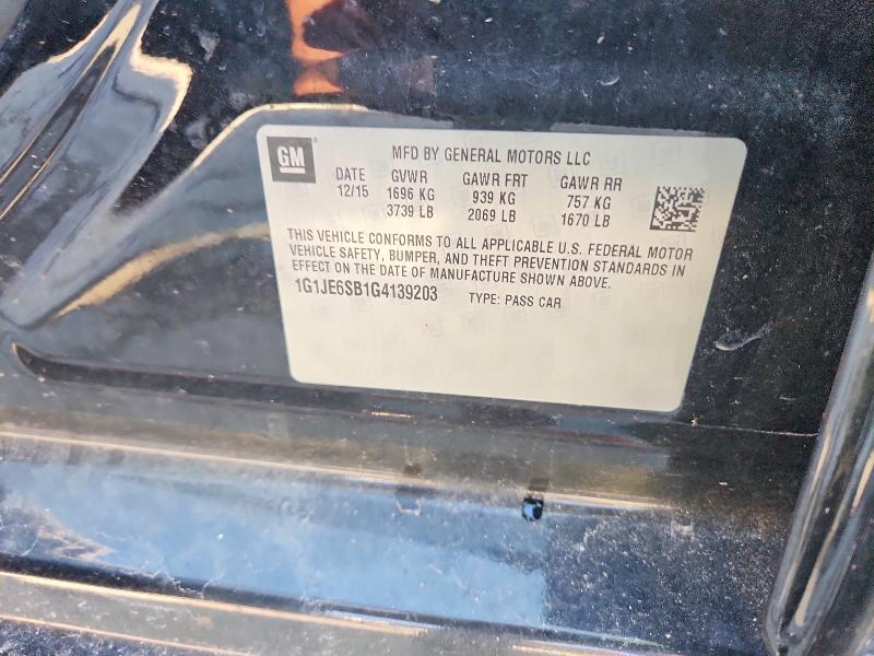 55819586 :رقم المزاد ، 1G1JE6SB1G4139203 vin ، 2016 Chevrolet Sonic مزاد بيع