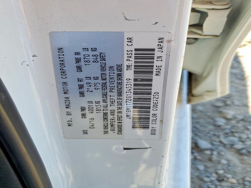 2016 Mazda 3 მანქანა იყიდება აუქციონზე, vin: JM1BM1T72G1345319, აუქციონის ნომერი: 58132276
