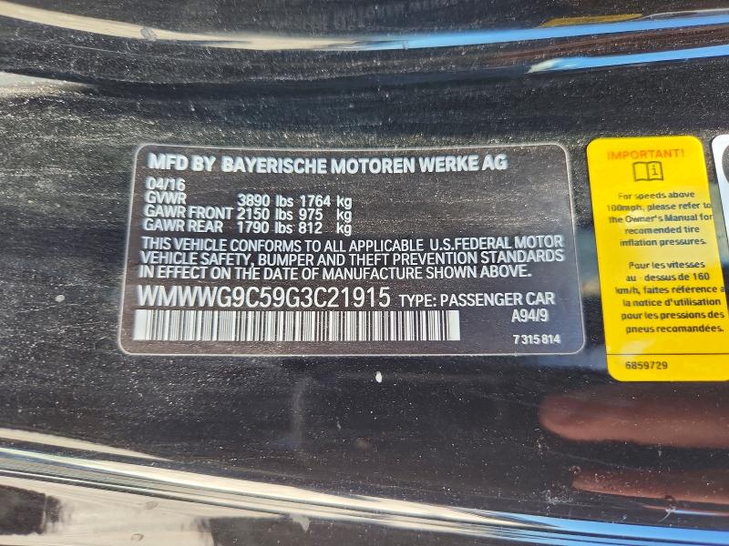 56720916 :رقم المزاد ، WMWWG9C59G3C21915 vin ، 2016 Mini Cooper مزاد بيع