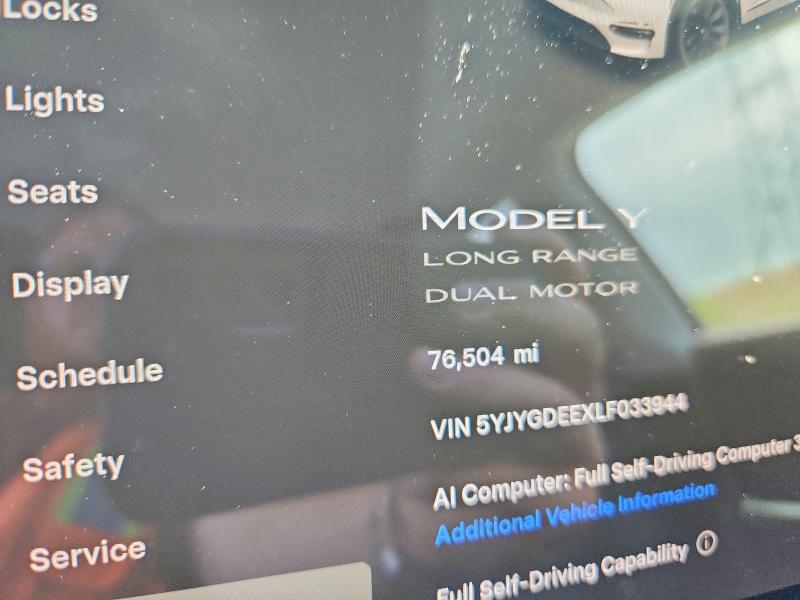 Продажа на аукционе авто 2020 Tesla Model Y, vin: 5YJYGDEEXLF033944, номер лота: 58147156