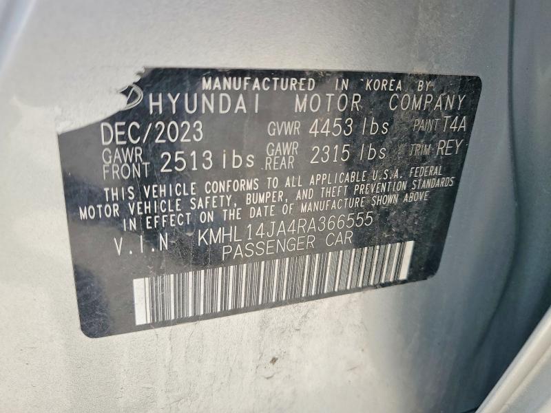 54529776 :رقم المزاد ، KMHL14JA4RA366555 vin ، 2024 Hyundai Sonata مزاد بيع